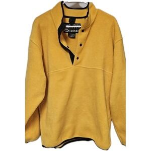 Outdoor Urban Terrain Men's Yellow 1/4 Snap Pullover Fleece Jacket Sz Medium